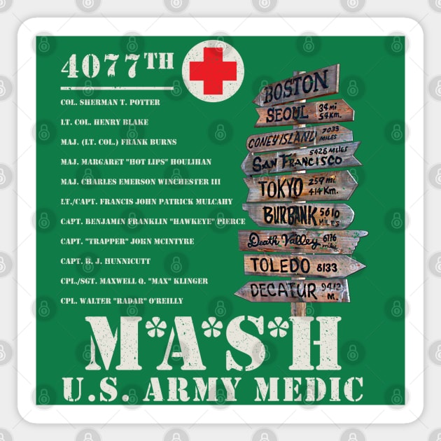 MASH 4077th Signpost Sticker by Alema Art